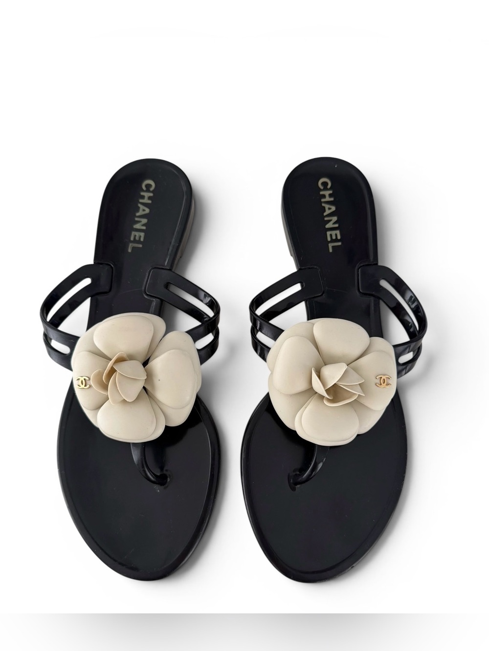 CHANEL Jelly Camellia Thong Sandals / Size EU 38/ Full Set